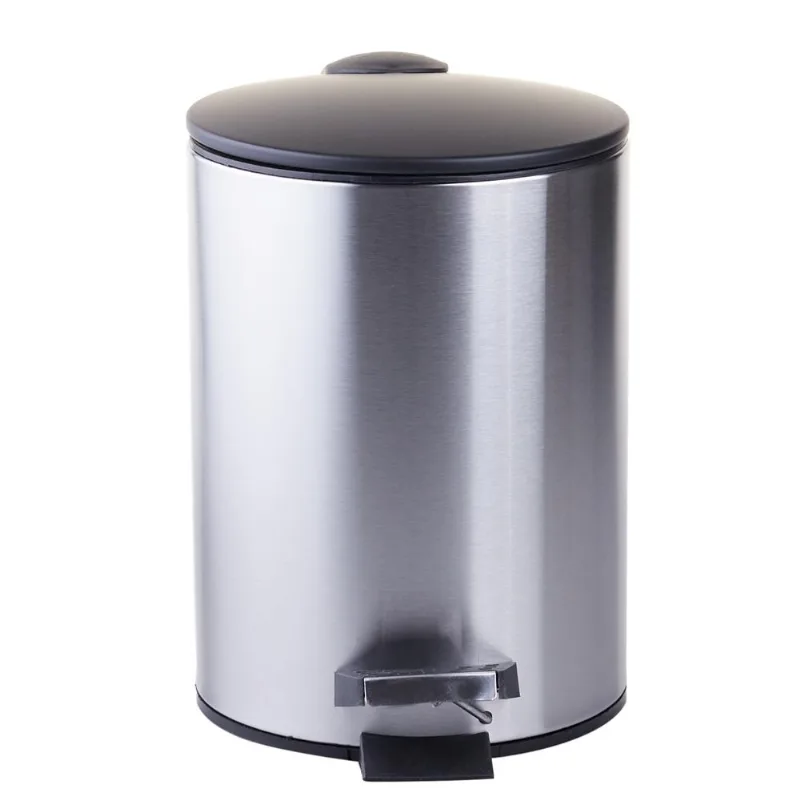 Lixeira 3L Inox com Tampa Preta
