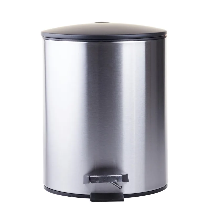 Lixeira 5L Inox com Tampa Preta