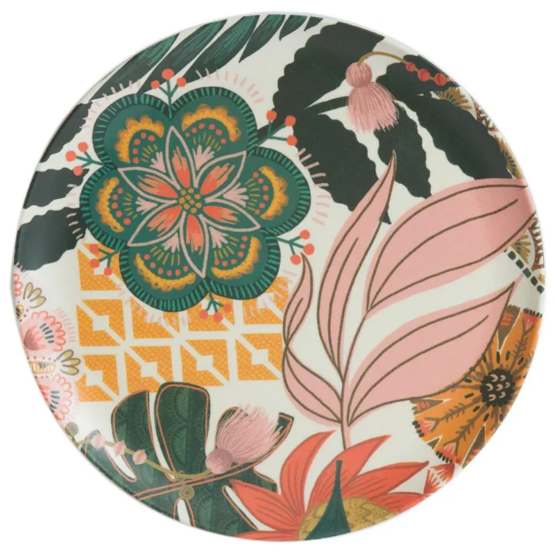 Prato Redondo Fibra de Bambu 10" Anji Ethnic