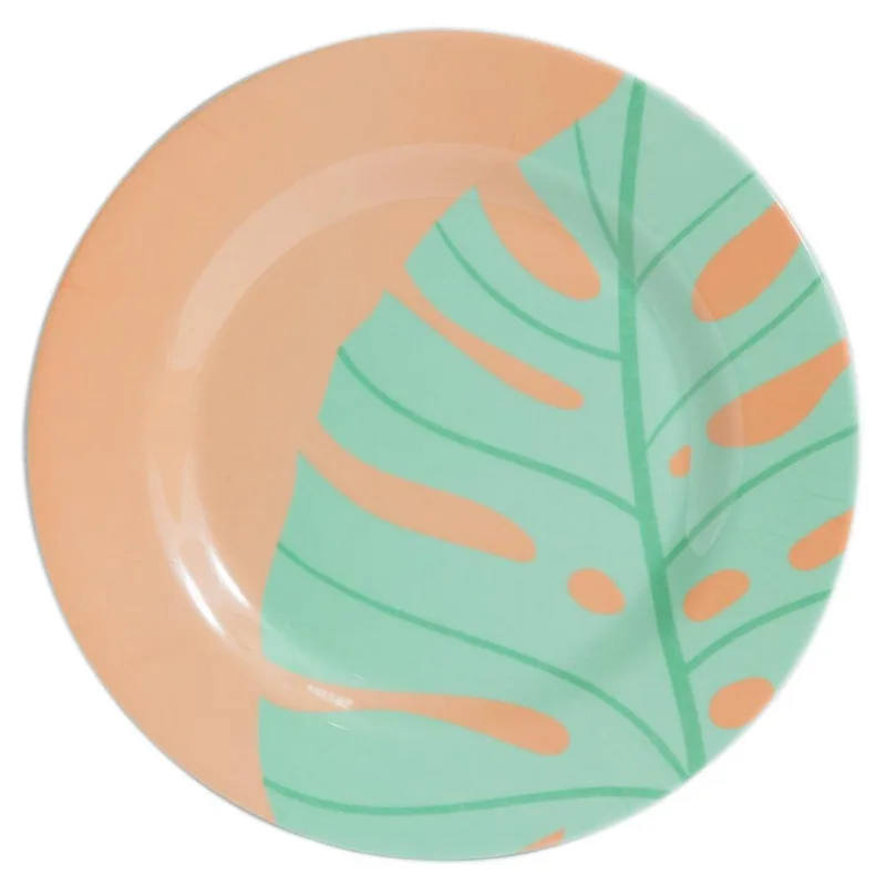 Prato de Melamina Sobremesa Fresh 20x1.3cm CV202390 Rosa e Verde