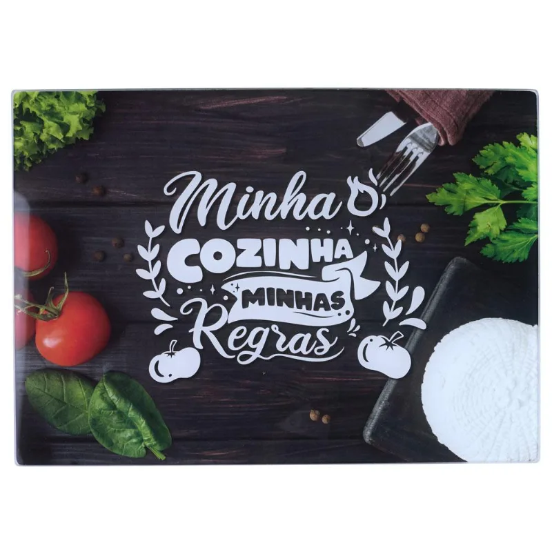 Tábua de Corte Vidro 25x35cm Cazza Sortido