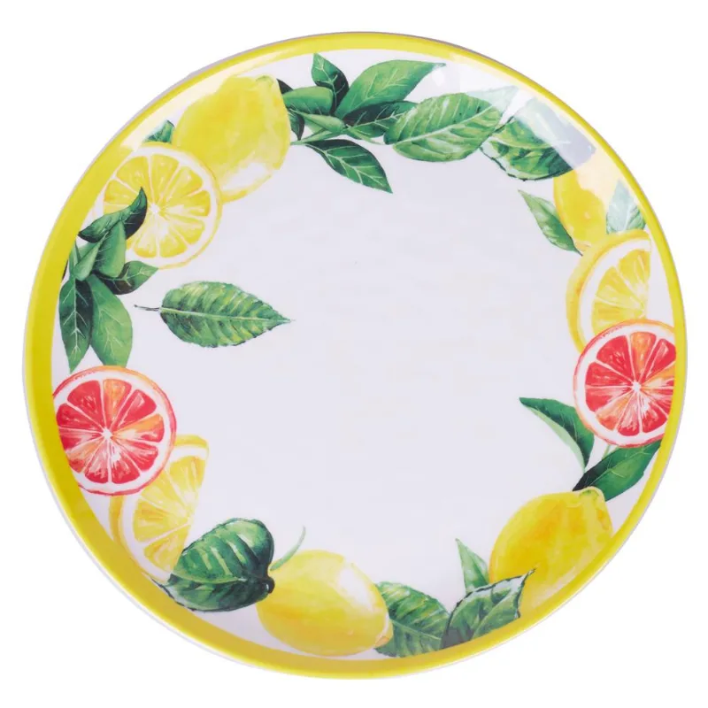 Prato de Melamina Raso 28cm Cazza Citric