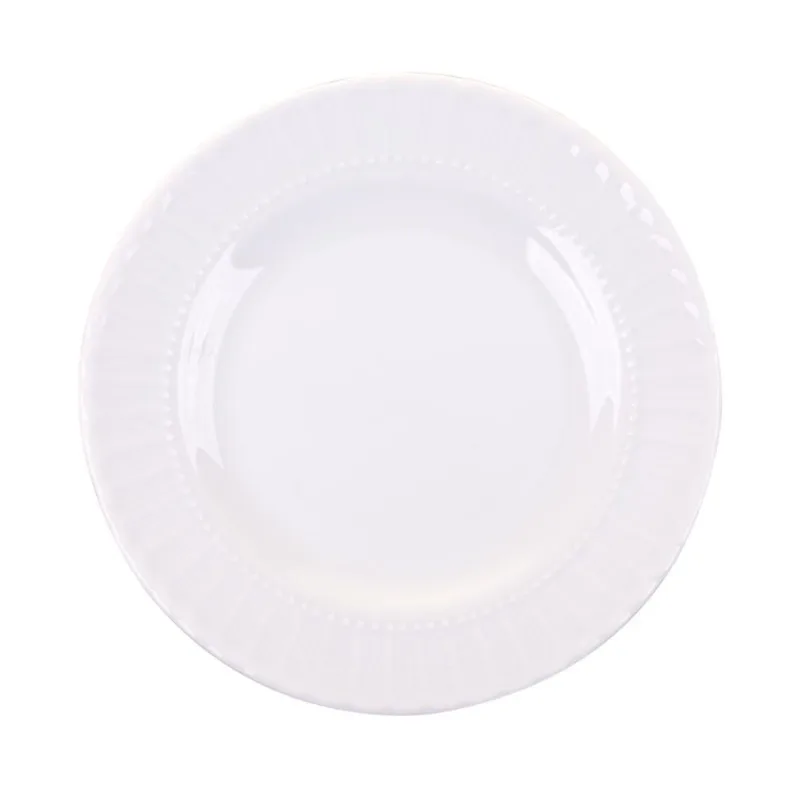 Prato de Porcelana Sobremesa 17cm Cazza Plisse Branco
