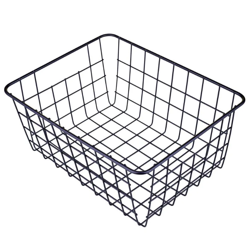Cesto Retangular 28x22cm Cazza Grid Preto