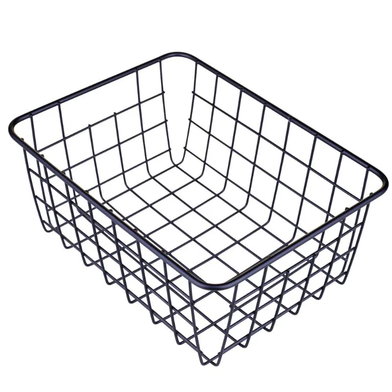 Cesto Retangular 24x18cm Cazza Grid Preto