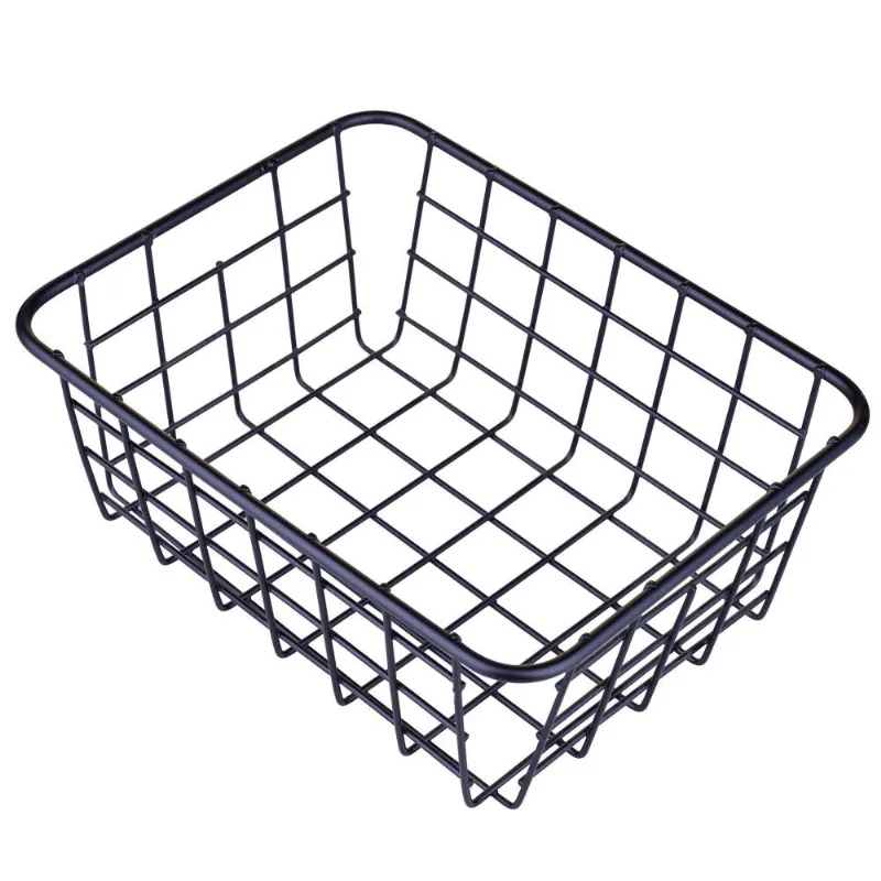 Cesto Retangular 20x16cm Cazza Grid Preto