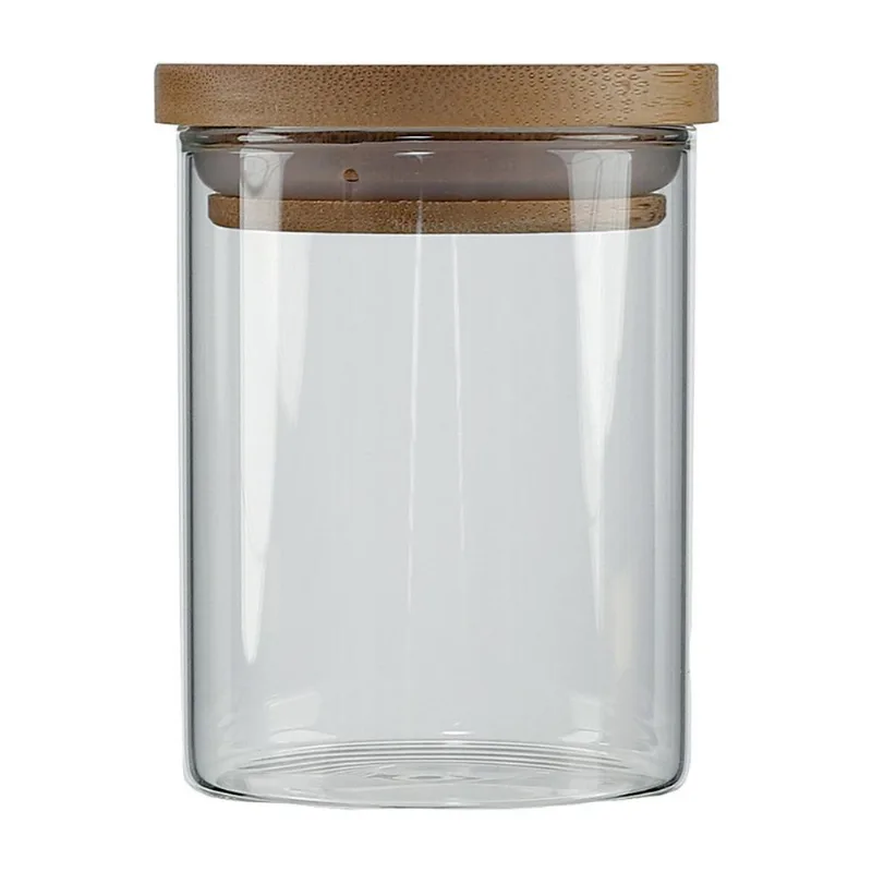 Porta Mantimento Vidro com Tampa Bamboo Redondo 250ML CV212777 Cazza
