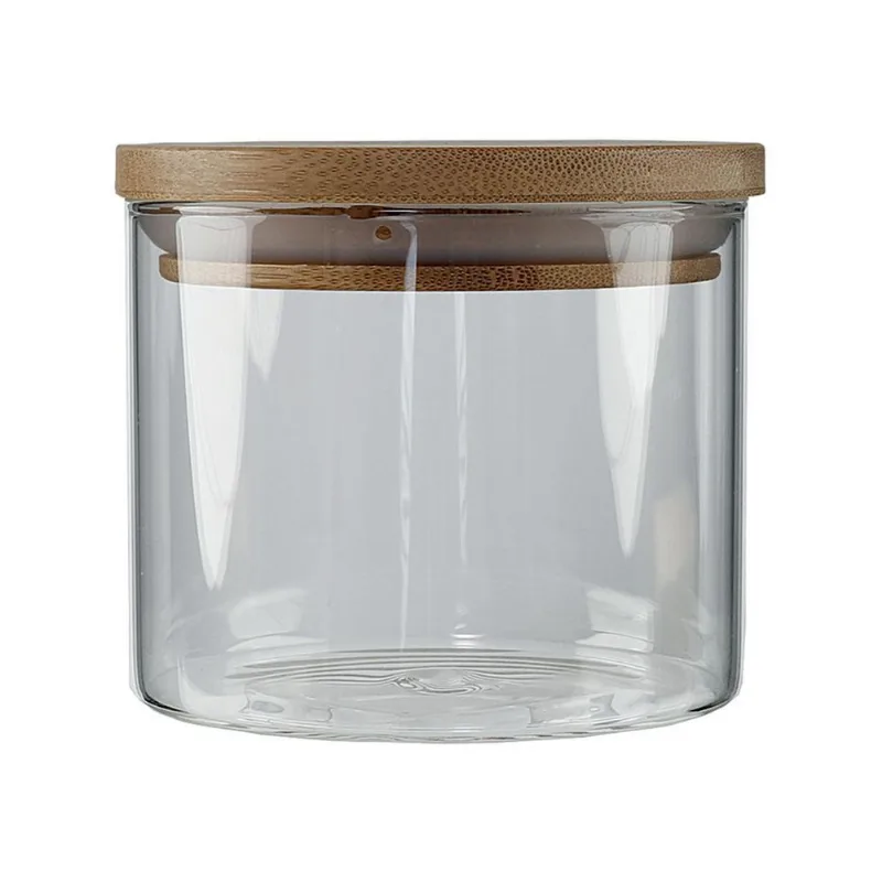 Porta Mantimento Vidro com Tampa Bamboo Redondo 500ML CV212778 Cazza