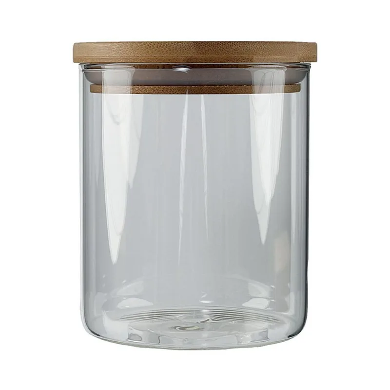 Porta Mantimento Vidro com Tampa Bamboo Redondo 700ML CV212779 Cazza
