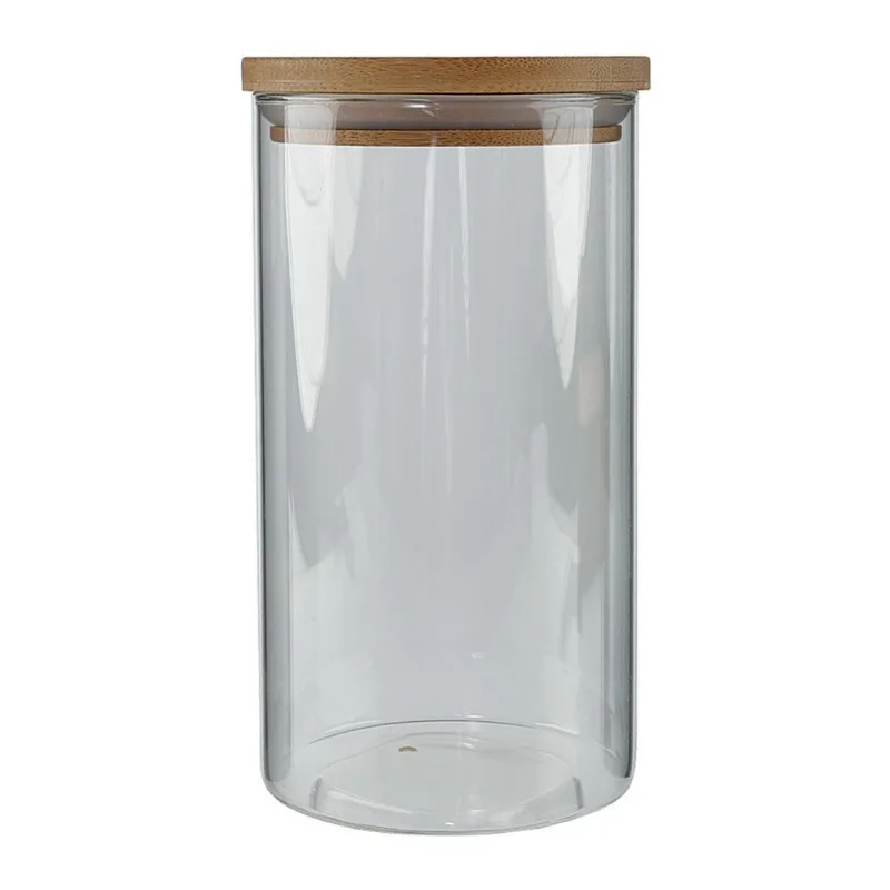 Porta Mantimento Vidro com Tampa Bamboo Redondo 1.1L CV212780 Cazza