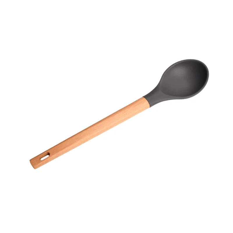 Colher de Servir Silicone com Cabo de Madeira Cazza Oak