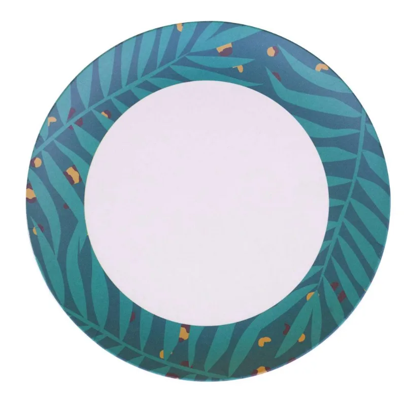 Prato Sobremesa Fibra de Bambu 20cm Cazza Bossa Tropical