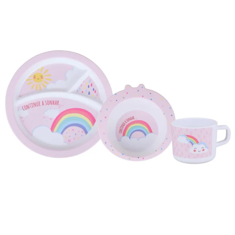 Kit Alimentação Infantil Arco-íris Play &amp; Fun - Não Informado