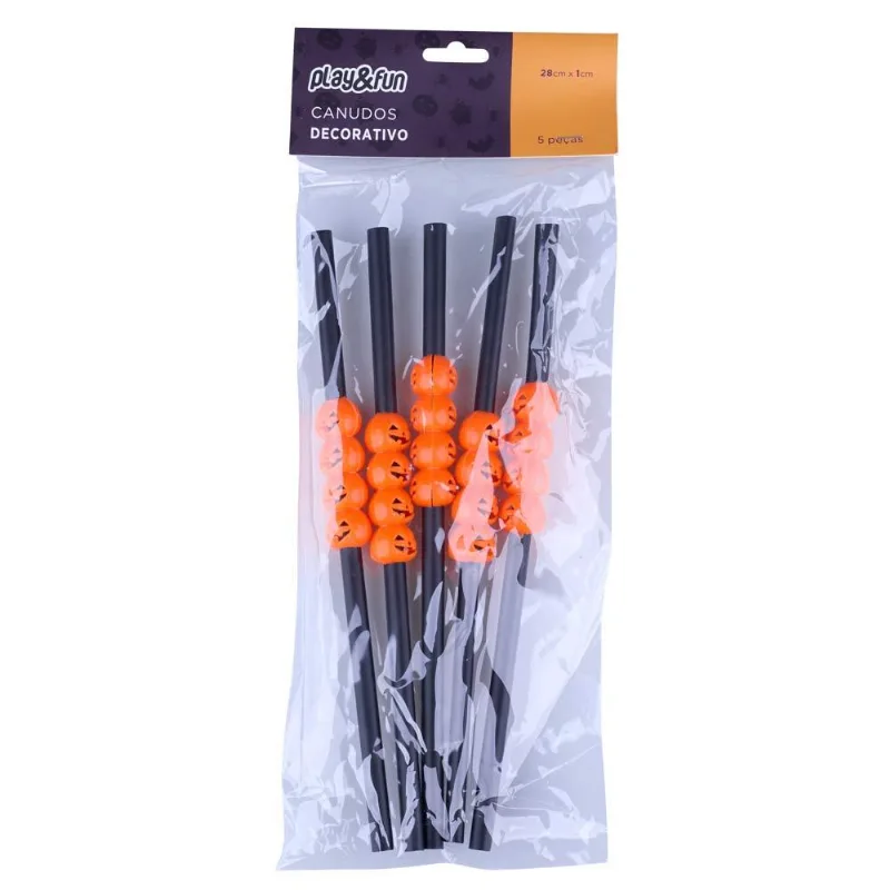 Canudos Decorativos Halloween com 5 Play&Fun