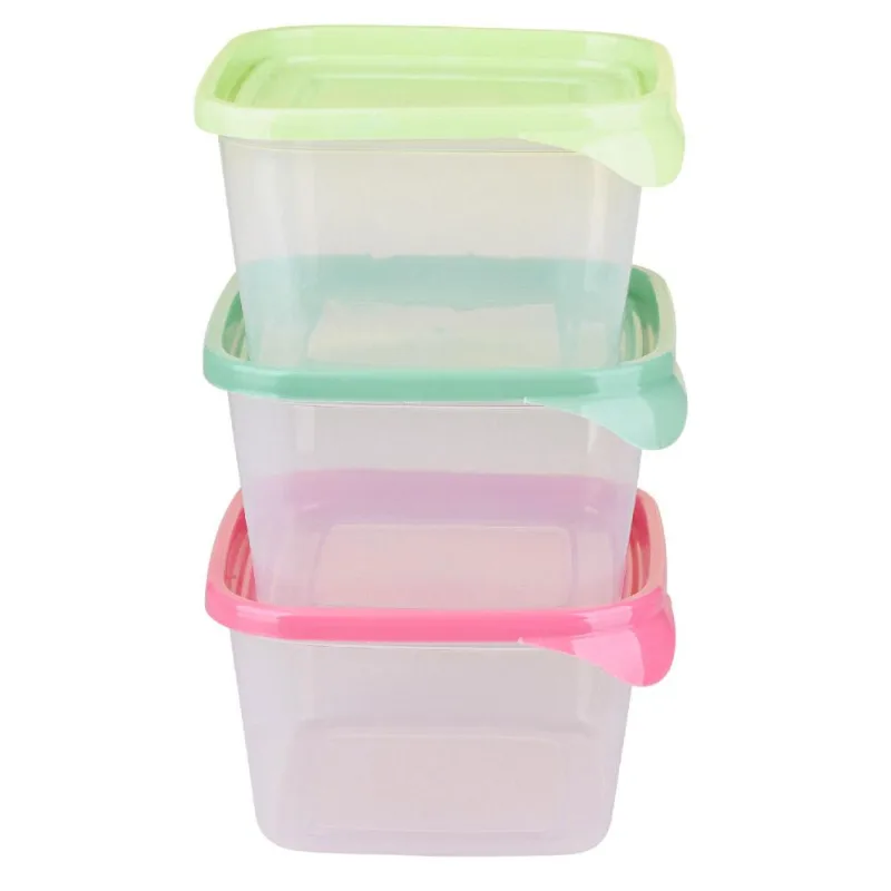 Conjunto 3 Potes Quadrado 900ml Everyday Cazza Sortido