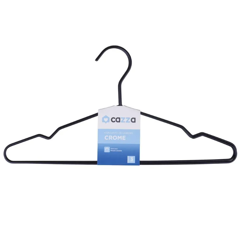 Conjunto 3 Cabides Crome Cazza