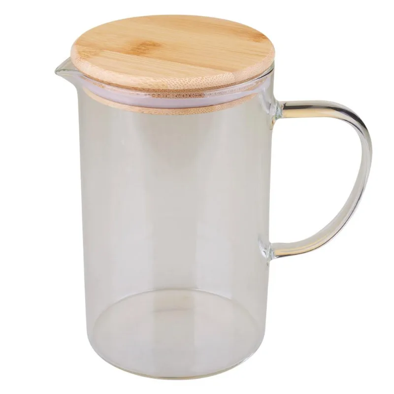 Jarra de Vidro 1.1L Eco com Tampa de Bamboo Cazza