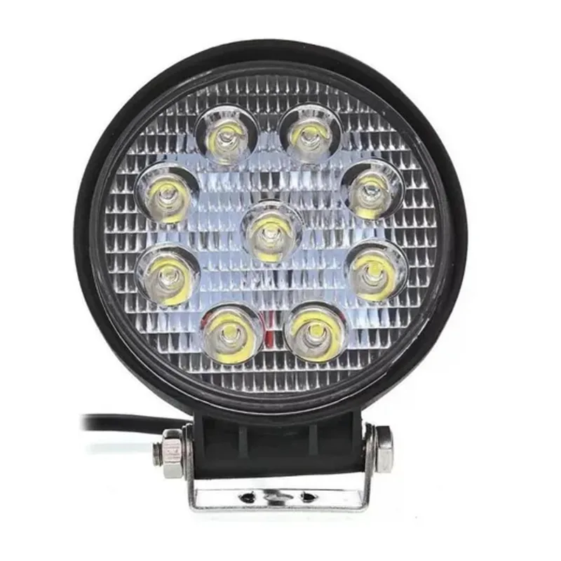 Farol Milha Luz Auxiliar 27W 12/24 Off Road 9 Leds Redondo