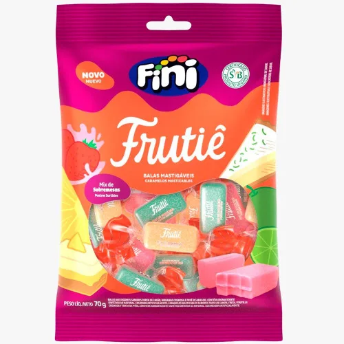BALA MASTIGÁVEL FINI 70G FRUTIE SOBREMESAS - FINI