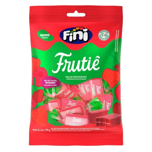 BALA MASTIGÁVEL FINI 70G FRUTIE FRUTAS VERMELHAS - FINI