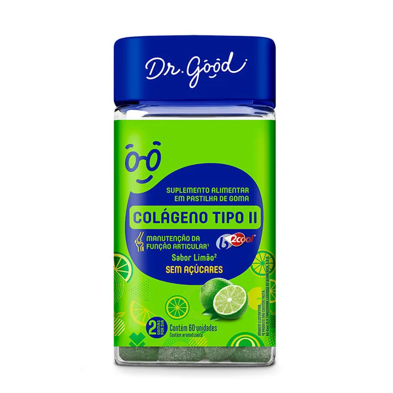 Colágeno Tipo II Limão Dr Good 60 gomas - Dr Good