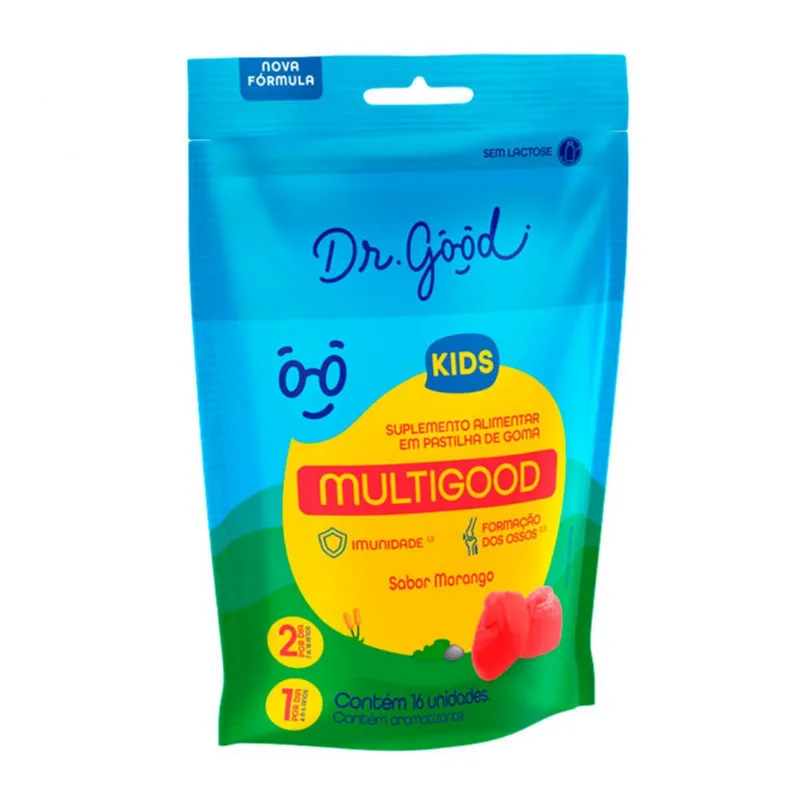 Suplemento Alimentar Dr Good Multigood Kids Sabor Morango 16 Gomas