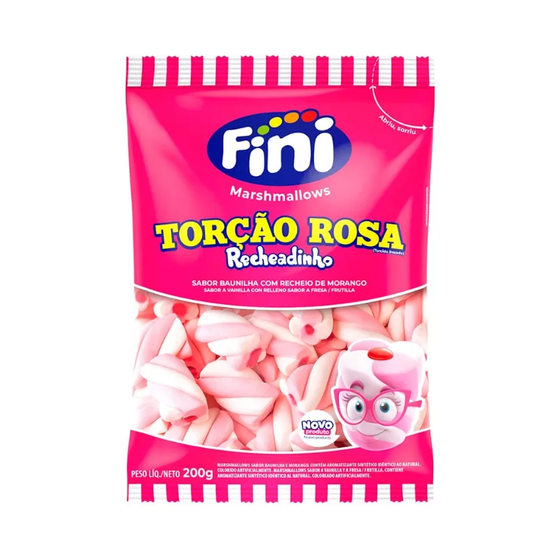 Marshmallows Fini Torção Rosa 200g