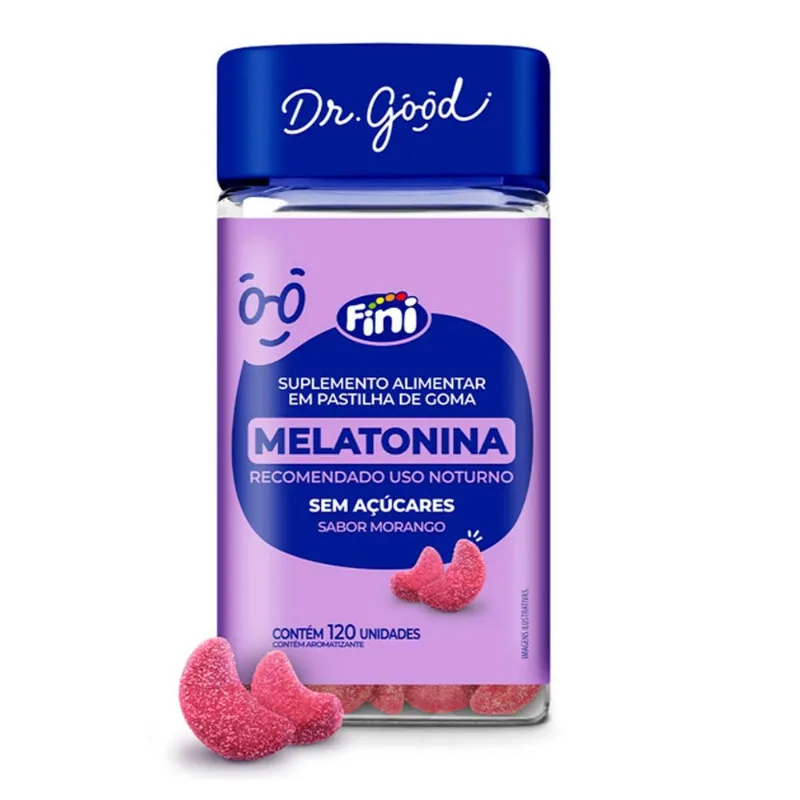 Suplemento Alimentar Melatonina Dr. Good Fini Sabor Morango 120 Unidades