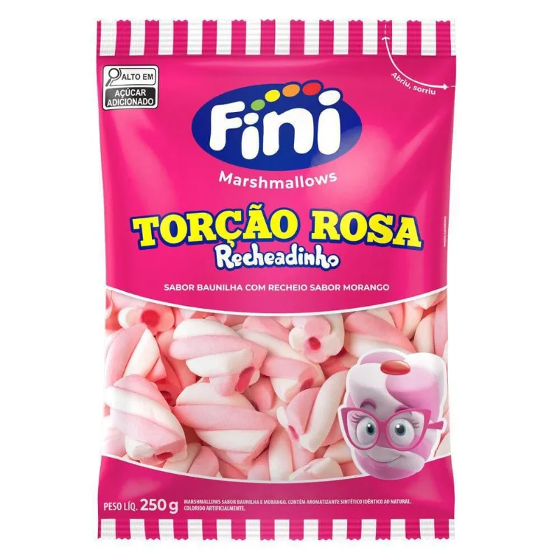 Marshmallow Recheio Morango Fini 80g Sem Glúten