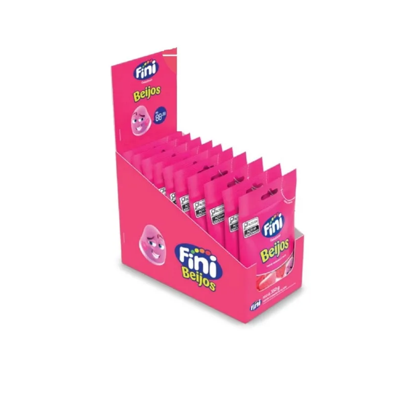 Bala Fini Gelatina Beijos Morango E Nata (10X35G) -