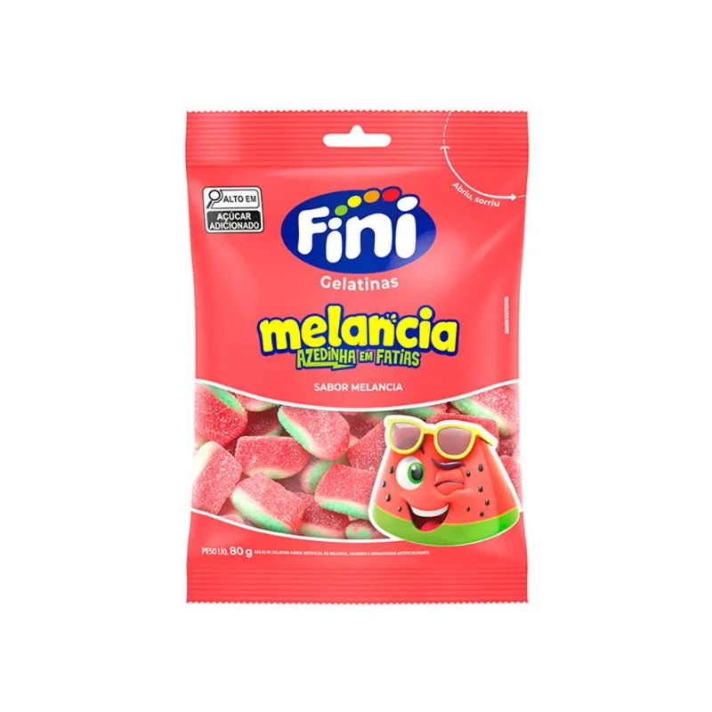 Bala de Gelatina Fini Melancia Azedinha 80g