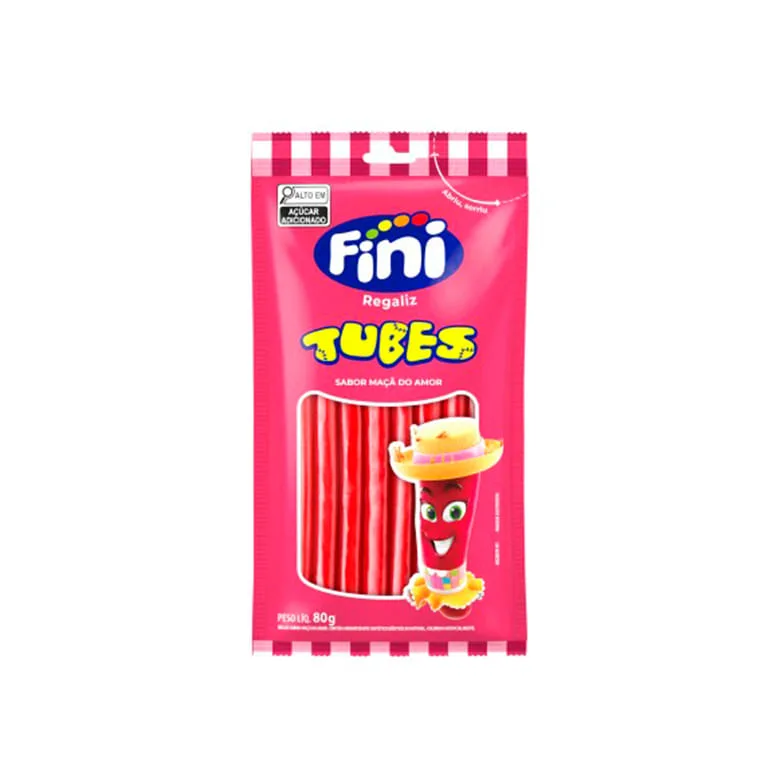 Bala de Gelatina Fini Tubes Maça do Amor 80g - Fini - Mercearia
