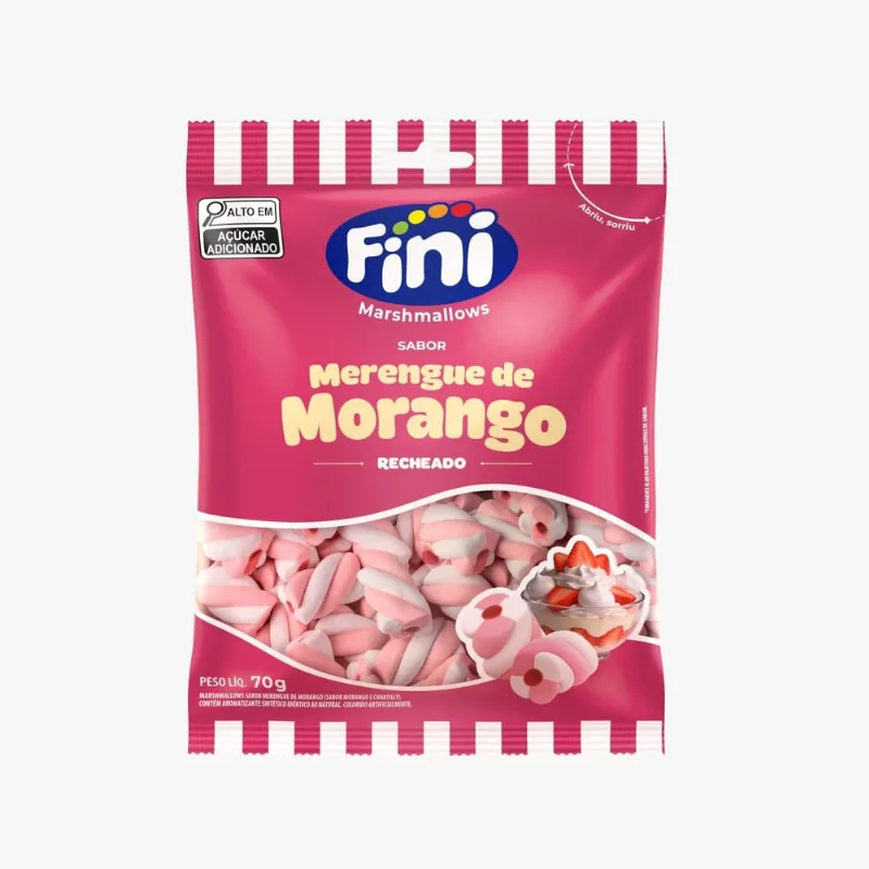 Marshmallow Fini Merengue Morango 70g