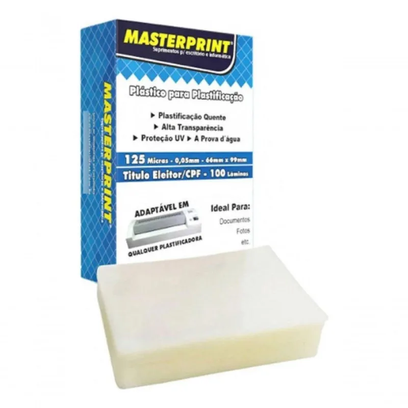Plástico para Plastificação 66X99 125 Micra 100 Lâminas com Acabamento Brilhante Transparente - OUTRAS - Agro