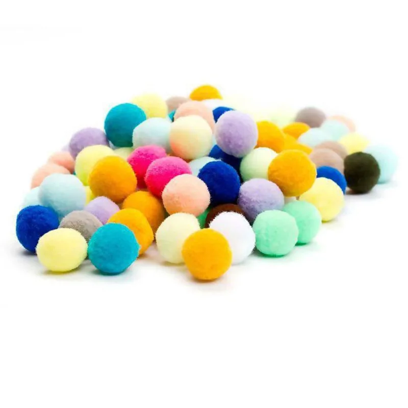 Kit 100 Mini Pompom Colorido Para Artesanato Decoração 14Mm