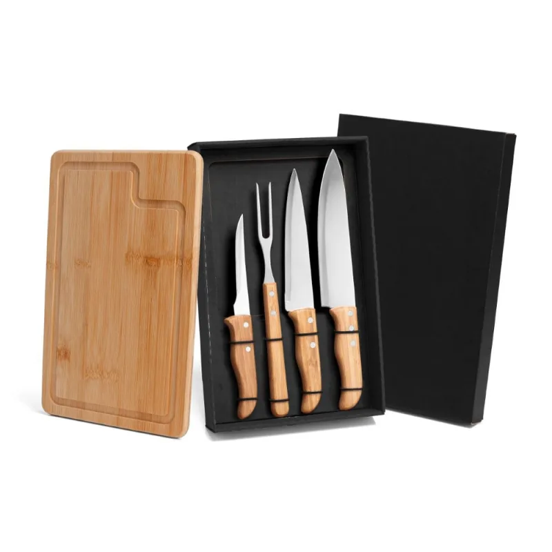 Kit Para Churrasco Em Bambu/Inox - 5 Pçs Welf - Welf - Utilidades Domesticas