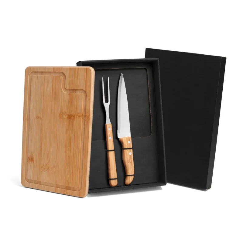 Kit Para Churrasco Em Bambu/Inox - 3 Pçs Welf - Welf - Utilidades Domesticas