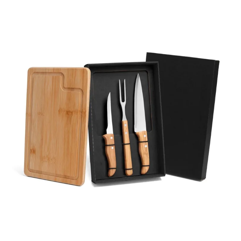 Kit Para Churrasco Em Bambu/Inox - 4 Pçs Welf - Welf - Utilidades Domesticas