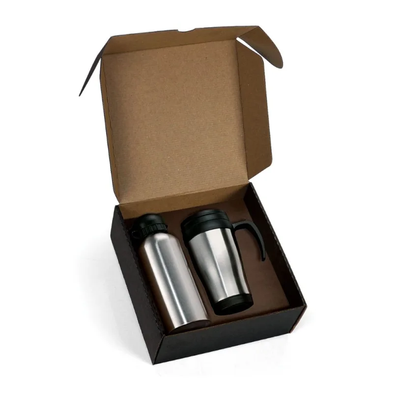 Conjunto De Squeeze E Caneca Em Aço Inox  600/410 Ml- 2 Pçs Welf - Welf
