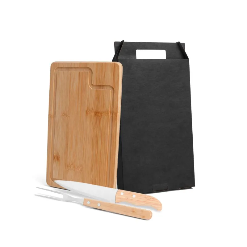 Conjunto Para Churrasco Em Bambu/Inox / Madeira - 3 Pçs Welf - Welf