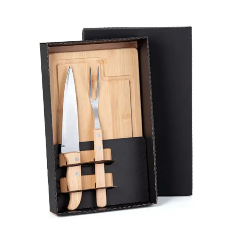 Kit Para Churrasco em Bambu e Madeira Welf - Welf