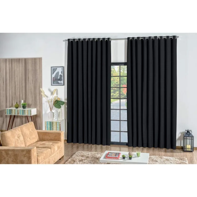 Cortina Rafaella Oxford 3,00 X 2,50 Preto