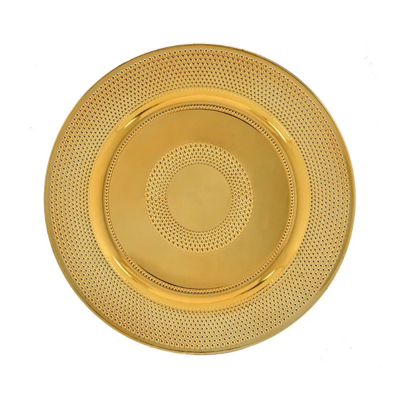Sousplat Christmas Dourado C/detalhes de Bolinhas 32cm