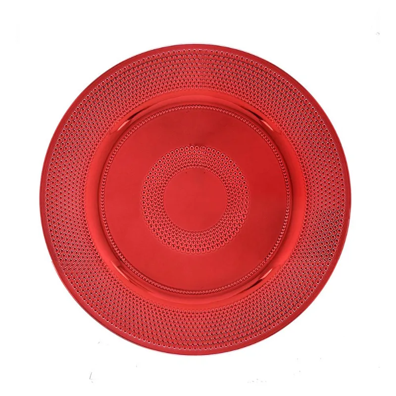 Sousplat Christmas Vermelho C/detalhes de Bolinhas 32cm
