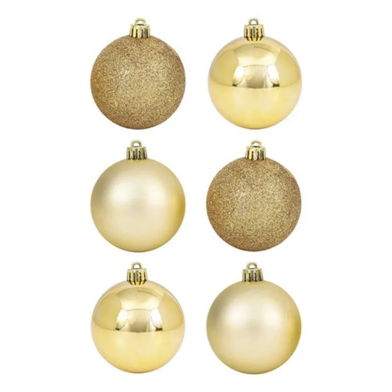Kit 6 Bolas De Natal Douradas Brilhantes 8 Cm - Dourado