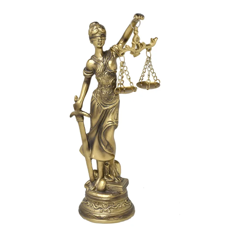 Dama Da Justiça Resina Dourada - LC - Presentes