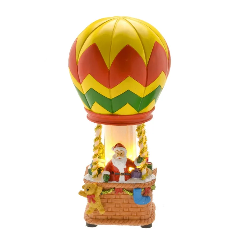 Vila natalina papai noel no balao com luz de LED