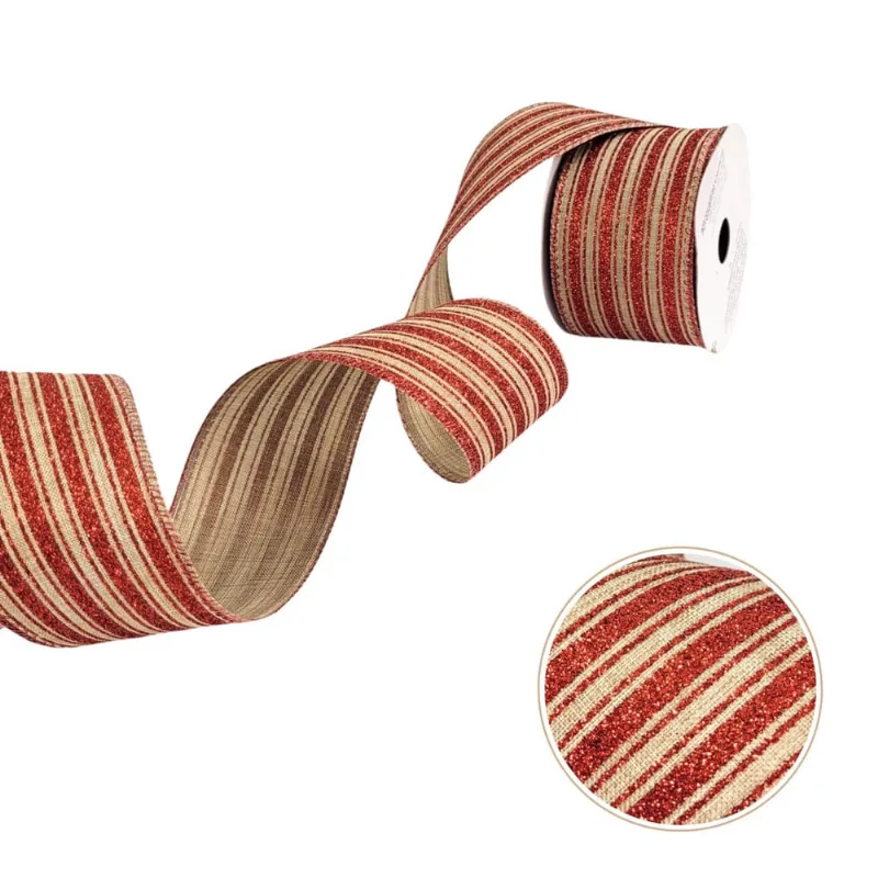 Fita Natalina Vermelha 6Cmx9M Telada Natal Decorativa