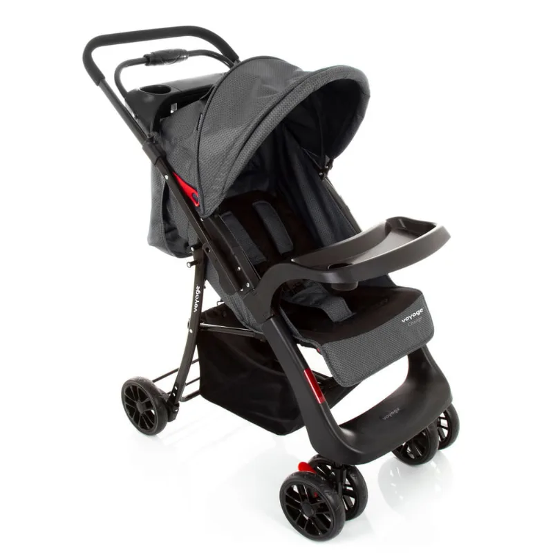 Carrinho de Bebê Change Voyage - Cinza Grid