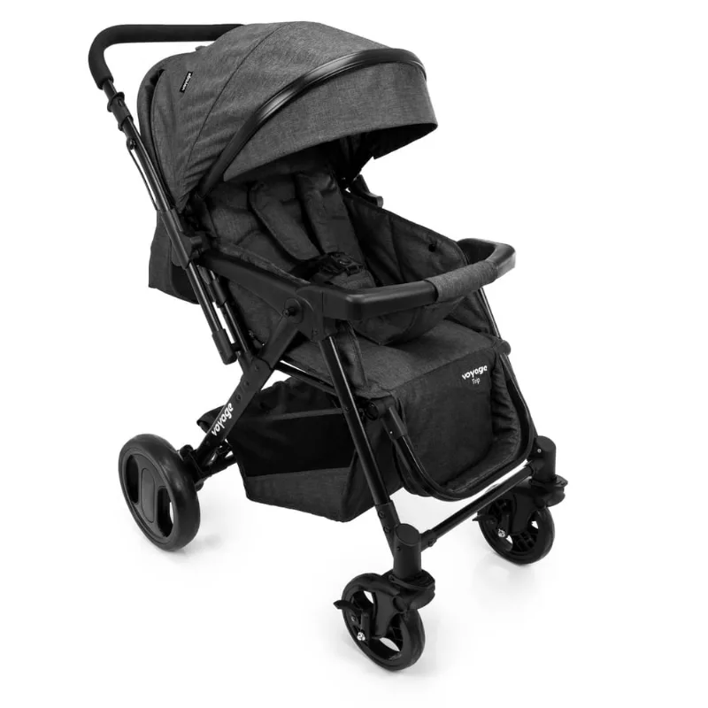 Carrinho de Bebê Trip Voyage - Preto Mescla